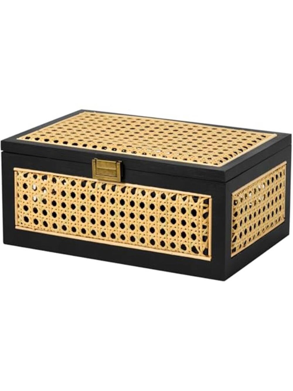 Rattan Storage Box Decorative Handmade Natural Wood Baskets with Lid - Picture 1 of 7